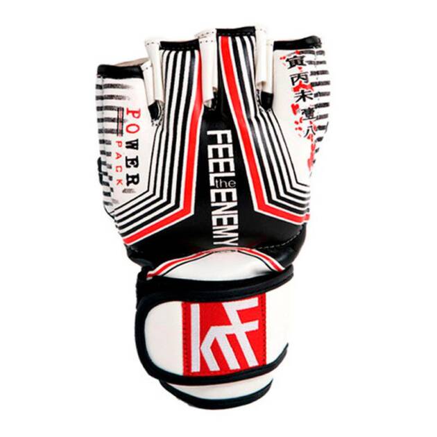 GUANTES SUPER EVA DOBLE STRAP 7OZ BLANCO-NEGRO-ROJO L